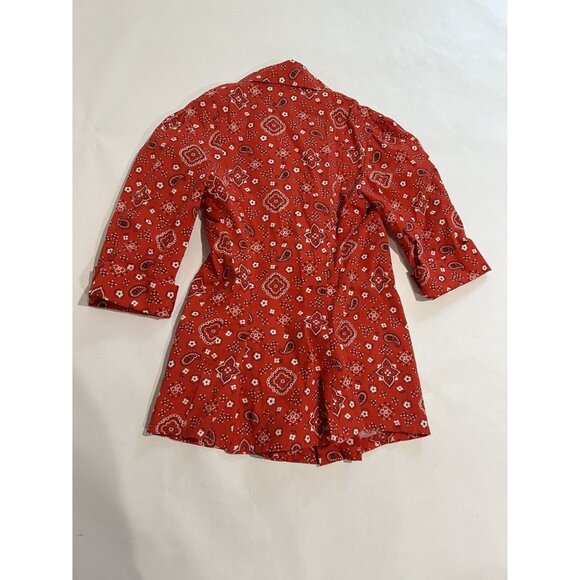 Carefree Fashions Vintage Bandana Print Top in Red - Picture 2 of 3